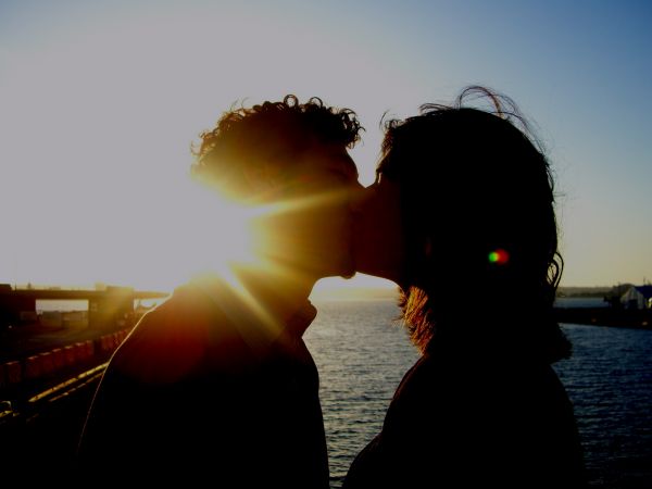 A kiss at sunset